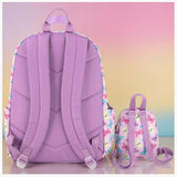 Jessica Simpson Women’s Designer Laptop Backpack with Side Pockets, Wallet | 3 Piece Backpack Change Purse Set for Women (Bright Pastel Butterflies)