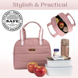 Jessica Simpson Women’s Insulated Lunch Bag for Work with Pockets, Straps | Reusable Cooler Lunch Bags for Women (Captivating Coral), Large, 2308/2369