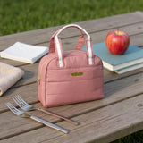 Jessica Simpson Women’s Insulated Lunch Bag for Work with Pockets, Straps | Reusable Cooler Lunch Bags for Women (Captivating Coral), Large, 2308/2369
