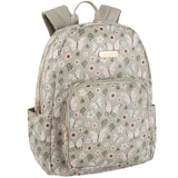 Jessica Simpson Women’s Waterproof Laptop Travel Backpack with Side Water Bottle Pockets for College, Commuting, Work (Beige & Pink Butterflies)