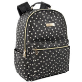 Jessica Simpson Women’s Waterproof Laptop Travel Backpack with Side Water Bottle Pockets for College, Commuting, Work (Black & White Hearts)
