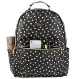 Jessica Simpson Women’s Waterproof Laptop Travel Backpack with Side Water Bottle Pockets for College, Commuting, Work (Black & White Hearts)