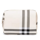 Jessyline Large Makeup Bag for Purse Luxury Women Cosmetic Bags Designer Make Up Pouch for Toiletry Travel Organizer (Beige)