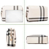 Jessyline Large Makeup Bag for Purse Luxury Women Cosmetic Bags Designer Make Up Pouch for Toiletry Travel Organizer (Beige)