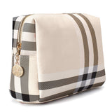 Jessyline Large Makeup Bag for Purse Luxury Women Cosmetic Bags Designer Make Up Pouch for Toiletry Travel Organizer (Beige)