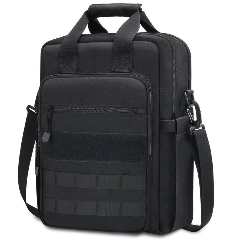 Jetviivid Tactical Messenger Bag for Men, 13'' - 14'' Laptop Shoulder Bag, Vertical Crossbody Bag Computer Work Sling Bag for 12.9'' Tablet Carrying Case MOLLE Briefcase
