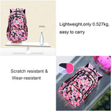 JiaYou Girl Geometric Printed Primary Junior High University School Bag Bookbag Backpack(2 Blue,35 L)