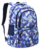 JiaYou Girl Geometric Printed Primary Junior High University School Bag Bookbag Backpack(2 Blue,35 L)