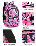 JiaYou Girl Geometric Printed Primary Junior High University School Bag Bookbag Backpack(2 Blue,35 L)