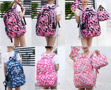 JiaYou Girl Geometric Printed Primary Junior High University School Bag Bookbag Backpack(2 Blue,35 L)
