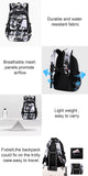 JiaYou Men Teens Middle School Graffiti Backpack High School Laptop Daypack College Bag(Black,45 Liters)