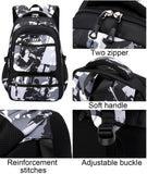 JiaYou Men Teens Middle School Graffiti Backpack High School Laptop Daypack College Bag(Black,45 Liters)