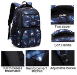 JiaYou Space Pattern Galaxy Backpack Boys Primary Junior Middle School Daypack Men High Middle School Laptop Bag(Blue Space,Backpack Only)