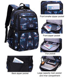 JiaYou Space Pattern Galaxy Backpack Boys Primary Junior Middle School Daypack Men High Middle School Laptop Bag(Blue Space,Backpack Only)