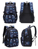 JiaYou Space Pattern Galaxy Backpack Boys Primary Junior Middle School Daypack Men High Middle School Laptop Bag(Blue Space,Backpack Only)