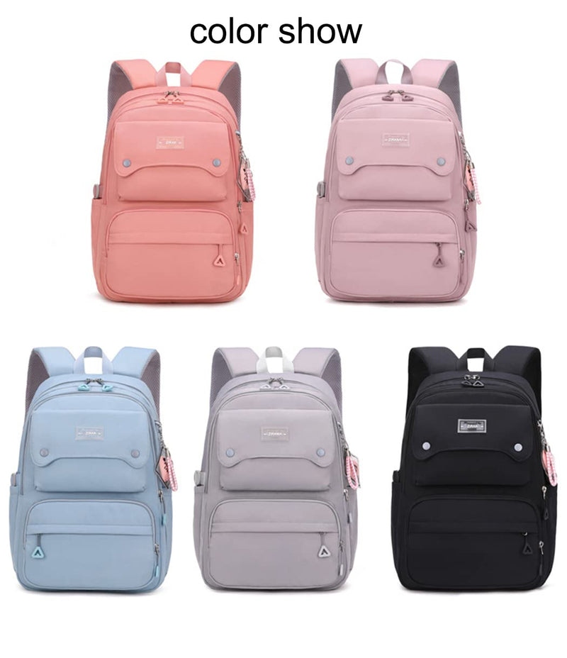 JiaYou Teen Girls Casual Backpack High Middle School Daypack Women Daily Travel Laptop Bag (1 Black, 26 Liters)