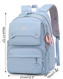 JiaYou Teen Girls Casual Backpack High Middle School Daypack Women Daily Travel Laptop Bag (1 Blue, 26 Liters)