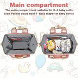 Jiefeike Diaper Bag Backpack, Pink Baby Girls Diaper Bag for Mom, Travel Baby Bags Backpack for Women, Insulated Pockets Portable toddler diaper bag with USB Charging Port, RFID Anti - Theft Pocket