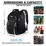 Jiefeike Travel Laptop Backpack, Extra Large Bookbag for Men Women,Basketball Backpack with USB Charging Port RFID Anti Theft TSA Approved College Student Waterproof Bag Fits 17 Inch Computer Notebook