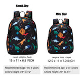 JinBeryl Toddler Backpack for Boys or Girls, Little Kids Backpack for Preschool or Kindergarten (Dinosaur Black, Mini)