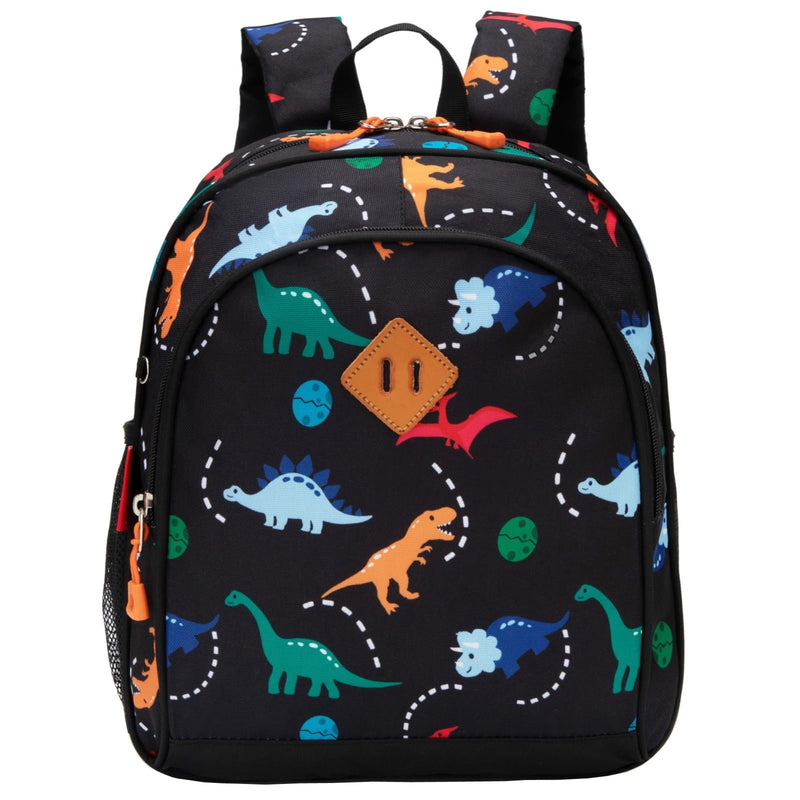 JinBeryl Toddler Backpack for Boys or Girls, Little Kids Backpack for Preschool or Kindergarten (Dinosaur Black, Mini)