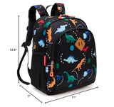 JinBeryl Toddler Backpack for Boys or Girls, Little Kids Backpack for Preschool or Kindergarten (Dinosaur Black, Mini)