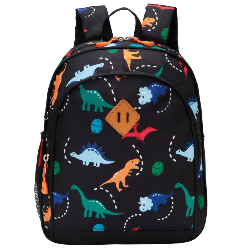 JinBeryl Toddler Backpack for Boys or Girls, Little Kids Backpack for Preschool or Kindergarten (Dinosaur Black, Small)