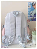jingyuKJ Kawaii ita Backpack - Cute Backpack Coquette Aesthetic Back Pack Y2K Daypack with Clear Pockets with Clear Pockets (Pink)