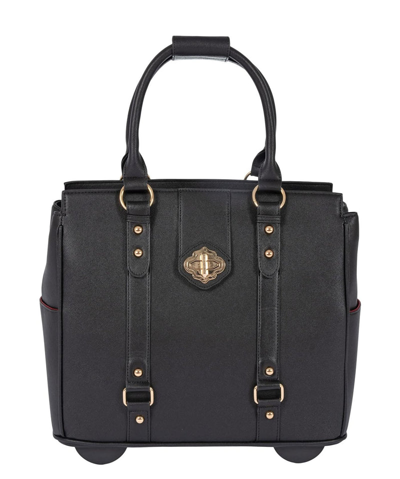 JKM & Company Executive Black Computer iPad, Laptop Tablet Rolling Tote Bag Briefcase Carryall Bag