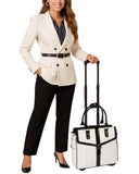 JKM & Company Rolling Laptop Bag for Women | Designer Wheeled Briefcase | Fits 13 - 17" Laptops | Office Travel Computer Case (Starlet)