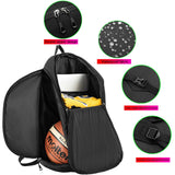 JMGnxt Custom Basketball Backpack for Mens,Personalized Sports Bag with Ball Compartment, Durable Waterproof Gym Backpack, Travel, and Outdoor Activities (Black)