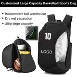 JMGnxt Custom Basketball Backpack for Mens,Personalized Sports Bag with Ball Compartment, Durable Waterproof Gym Backpack, Travel, and Outdoor Activities (Black)