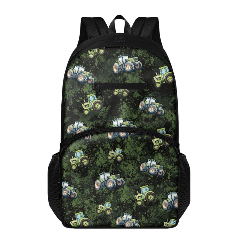 JOAIFO Green Jeep Print School Bag with Strap Kids Backpacks Travel Bag Fashion School Backpack Durable Lightweight Bookbag Backpacks for School
