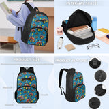 JOAIFO Jeep Cartoon Backpack for School with Lunch Bag Pencil Box and Water Bottle Holder for Boys Cool Design Kids School Bag Set of 4 Washable School Supplies
