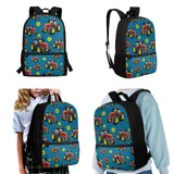JOAIFO Jeep Kids Shoulder Bags for School Lunch Box Pencil Case Set of 3 Large Capacity Casual Daypack Backpack Cool Design School Supplies for School Students