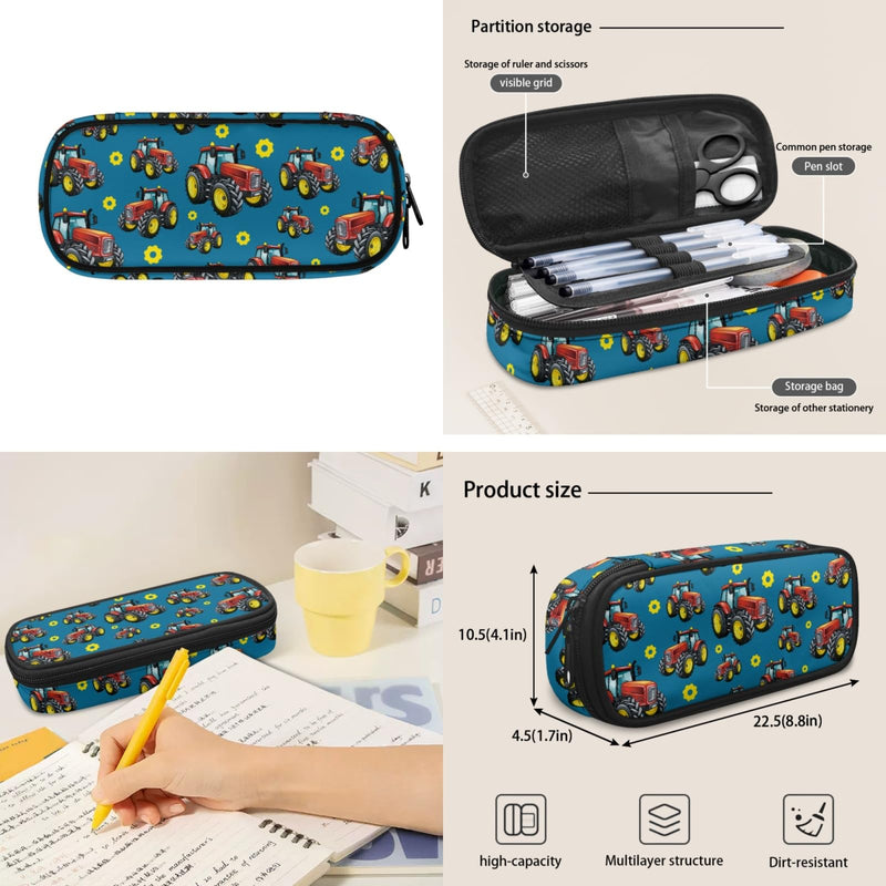 JOAIFO Jeep Kids Shoulder Bags for School Lunch Box Pencil Case Set of 3 Large Capacity Casual Daypack Backpack Cool Design School Supplies for School Students