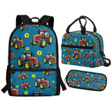 JOAIFO Jeep Kids Shoulder Bags for School Lunch Box Pencil Case Set of 3 Large Capacity Casual Daypack Backpack Cool Design School Supplies for School Students