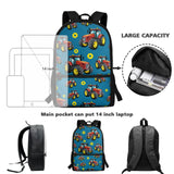 JOAIFO Jeep Kids Shoulder Bags for School Lunch Box Pencil Case Set of 3 Large Capacity Casual Daypack Backpack Cool Design School Supplies for School Students