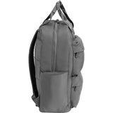 Joan & David Puffer Backpack for Women 18" – Quilted Puffer Laptop Backpack with 15" Sleeve, Lightweight Work Backpack - Small Bookbag for Nurses, Travel Daypack with Multiple Pockets - Chrome