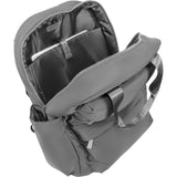 Joan & David Puffer Backpack for Women 18" – Quilted Puffer Laptop Backpack with 15" Sleeve, Lightweight Work Backpack - Small Bookbag for Nurses, Travel Daypack with Multiple Pockets - Chrome