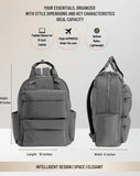 Joan & David Puffer Backpack for Women 18" – Quilted Puffer Laptop Backpack with 15" Sleeve, Lightweight Work Backpack - Small Bookbag for Nurses, Travel Daypack with Multiple Pockets - Chrome