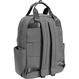 Joan & David Puffer Backpack for Women 18" – Quilted Puffer Laptop Backpack with 15" Sleeve, Lightweight Work Backpack - Small Bookbag for Nurses, Travel Daypack with Multiple Pockets - Chrome
