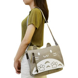 JOCHUI Canvas Kawaii Cat Shoulder Bag - Messenger, Crossbody, Women's Sling Book Bag