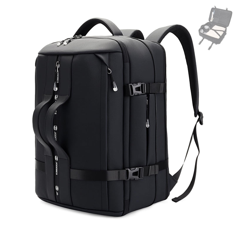JODEBES Travel Backpack Carry On 50L, Laptop Backpack,Airline Approved Duffel TSA Luggage Bag for Men Women, Water - resistant Large Business Rucksack Daypack, Fits 17.3" Laptop, Black