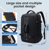 JODEBES Travel Backpack Carry On 50L, Laptop Backpack,Airline Approved Duffel TSA Luggage Bag for Men Women, Water - resistant Large Business Rucksack Daypack, Fits 17.3" Laptop, Black