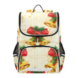 Joisal Kids Backpack Girls Student Large Back to School Bags Cute Christmas Bells Bows Beige Book Bag Elementary Boys Backpacks Cool Capacity 18L