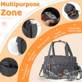 JOLLITO Diaper Bag Tote, Large Capacity Travel Diaper Bags With Portable Changing Pad, Hospital Bag For Labor Delivery, Baby Bag