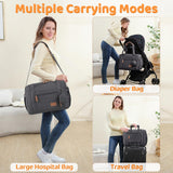 JOLLITO Diaper Bag Tote, Large Capacity Travel Diaper Bags With Portable Changing Pad, Hospital Bag For Labor Delivery, Baby Bag