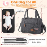 JOLLITO Diaper Bag Tote, Large Capacity Travel Diaper Bags With Portable Changing Pad, Hospital Bag For Labor Delivery, Baby Bag