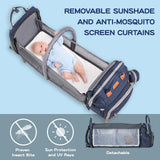 JOYCE Baby Diaper Bag Backpack, with Diaper Changing Station, Multi - functional Travel Waterproof Backpack, for Baby Boys and Girls, with Foldable Portable Diaper Pad and Sunshade (Large Blue)